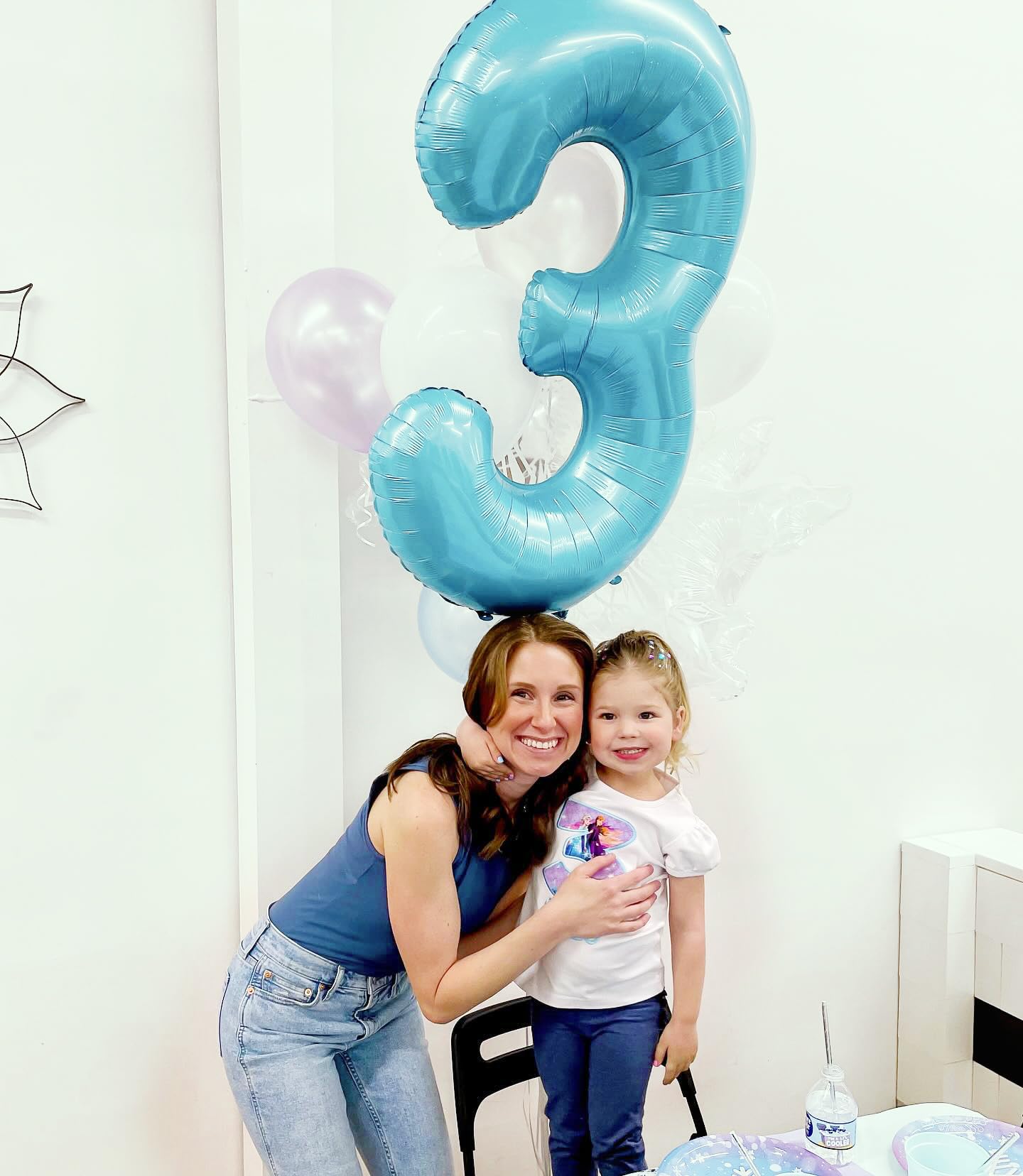 IWERP Pearlescent Blue 40-Inch Number 3 Balloon – 3rd Birthday Decor