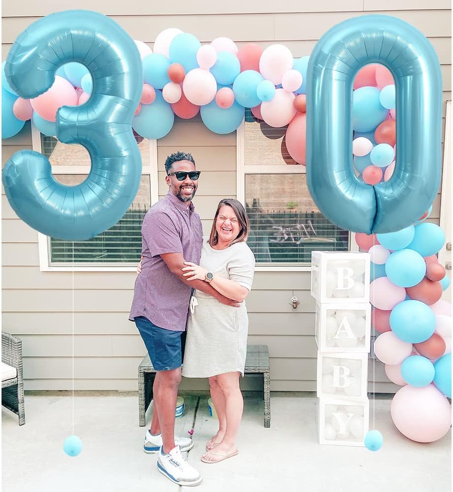 IWERP Pearlescent Blue 40-Inch Number 5 Balloon – 5th Birthday Decorations