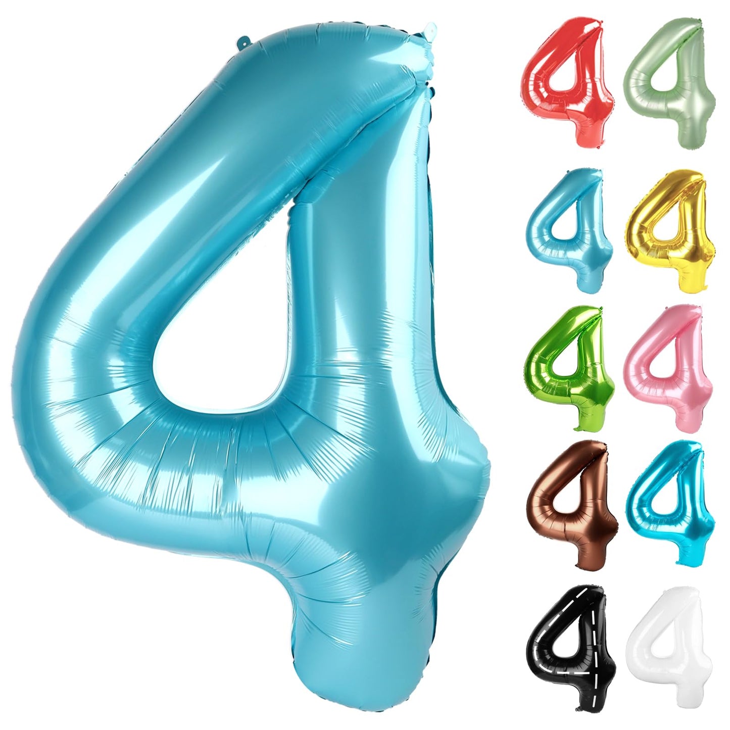 IWERP Pearlescent Blue 40-Inch Number 4 Balloon – Fourth Birthday Party Decoration