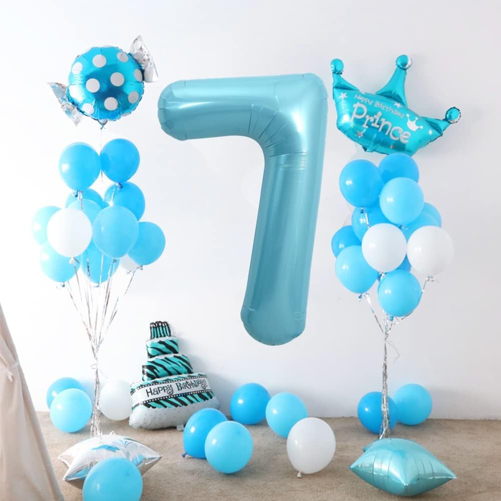 IWERP Pearlescent Blue 40-Inch Number 3 Balloon – 3rd Birthday Decor