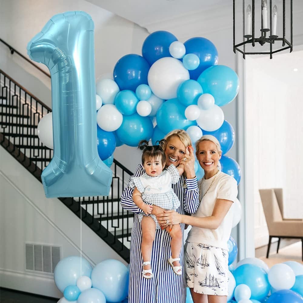 IWERP Pearlescent Blue 40-Inch Number 3 Balloon – 3rd Birthday Decor