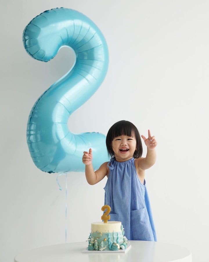 IWERP Pearlescent Blue 40-Inch 6 Balloon | 6th Birthday Decorations