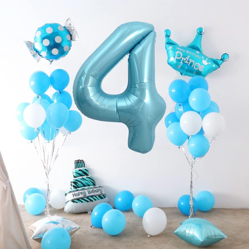 IWERP Pearlescent Blue 40-Inch Number Balloon – 2nd Birthday Decorations