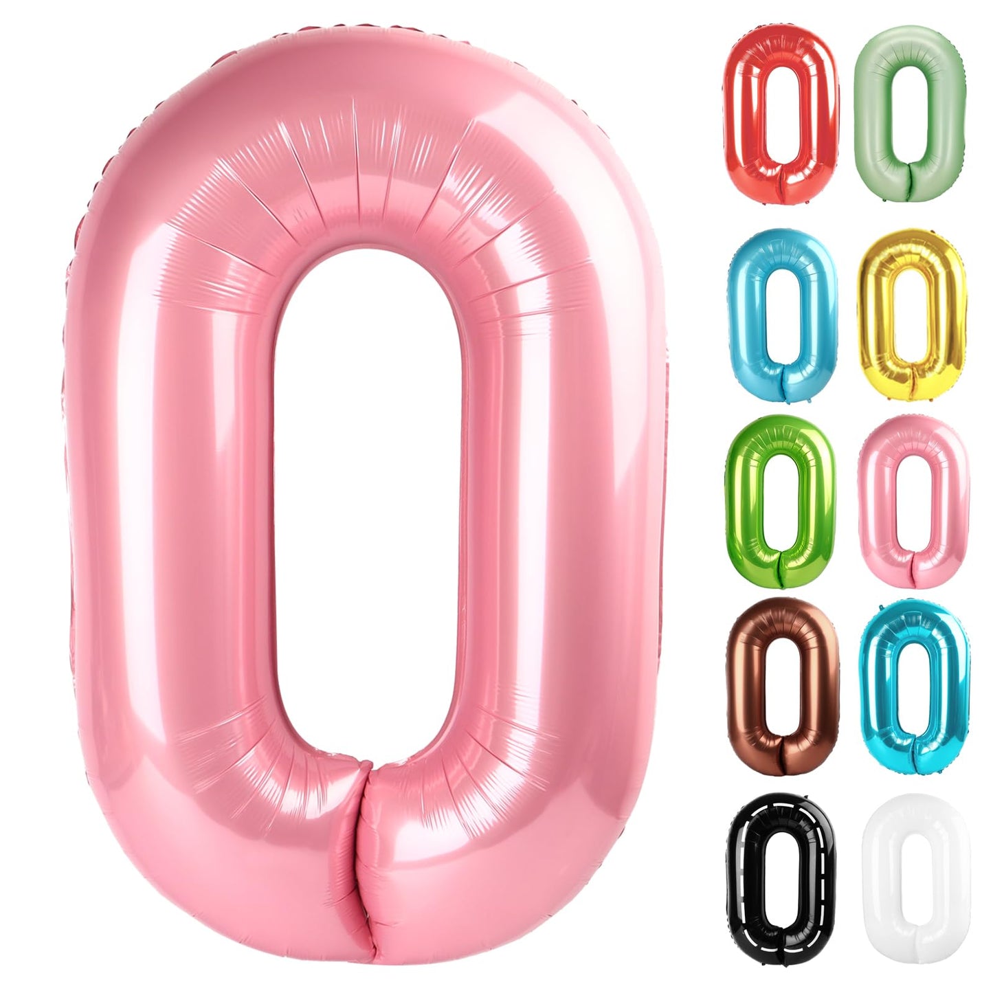 IWERP Pearlescent Pink Number 0 Balloon 40 Inch – Milestone Birthday Decor