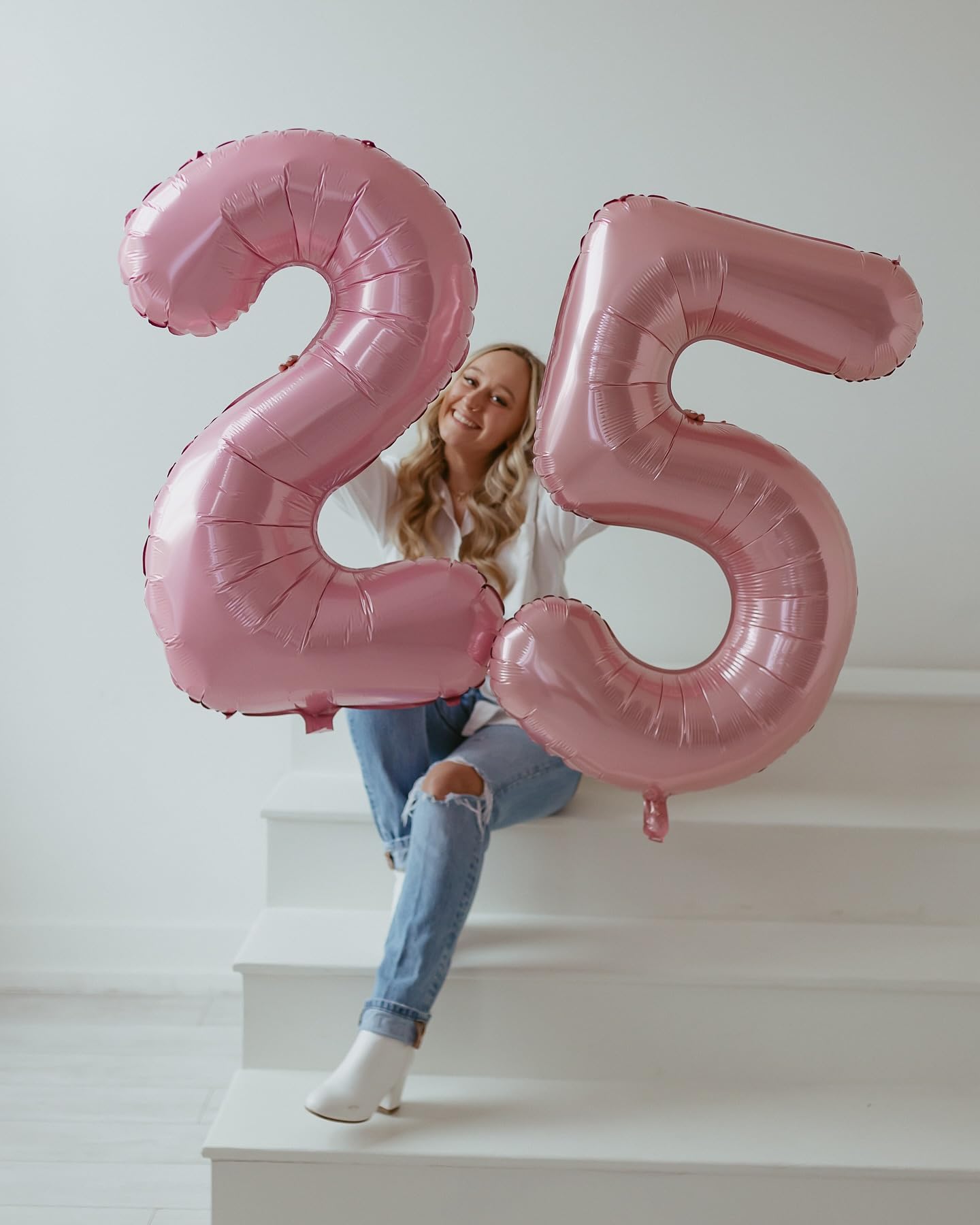 IWERP Pearlescent Pink Number 2 Balloon 40-Inch | 2nd Birthday Decorations