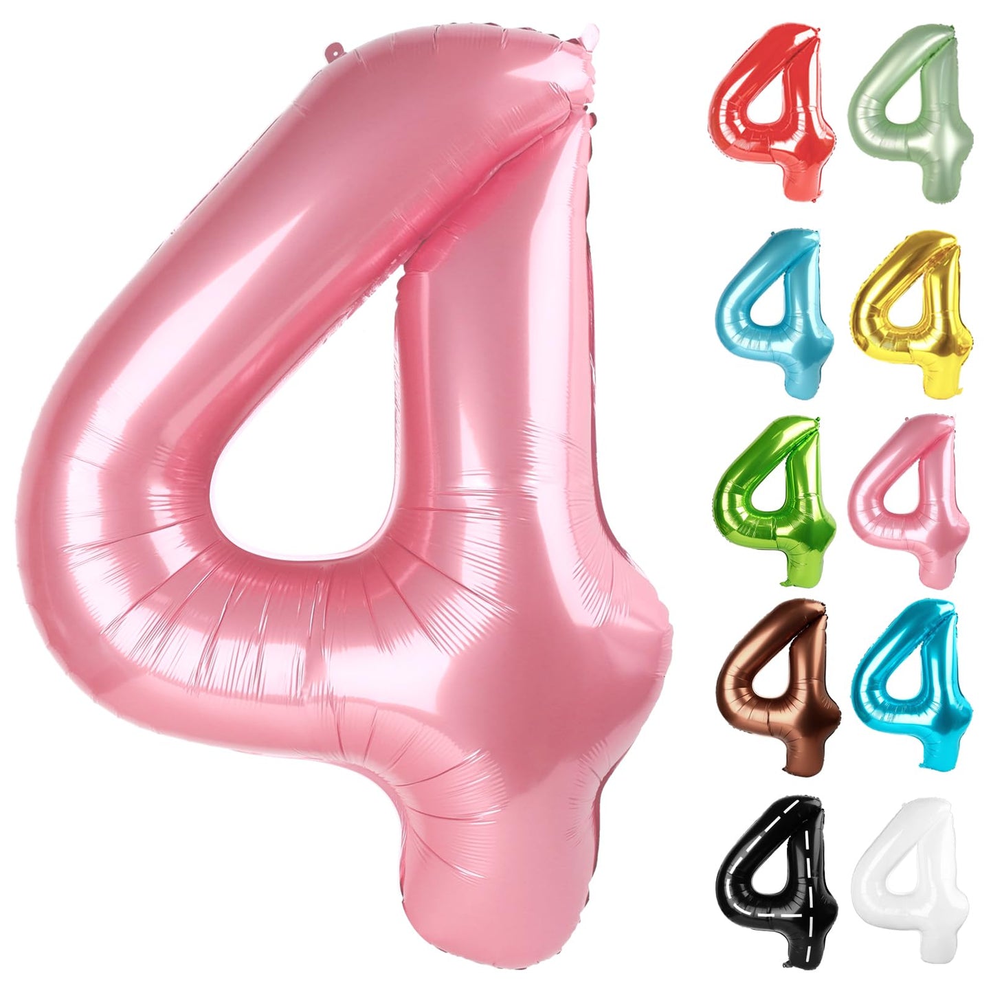 IWERP Pearlescent Pink 40-Inch Number 4 Balloon – 4th Birthday Decorations