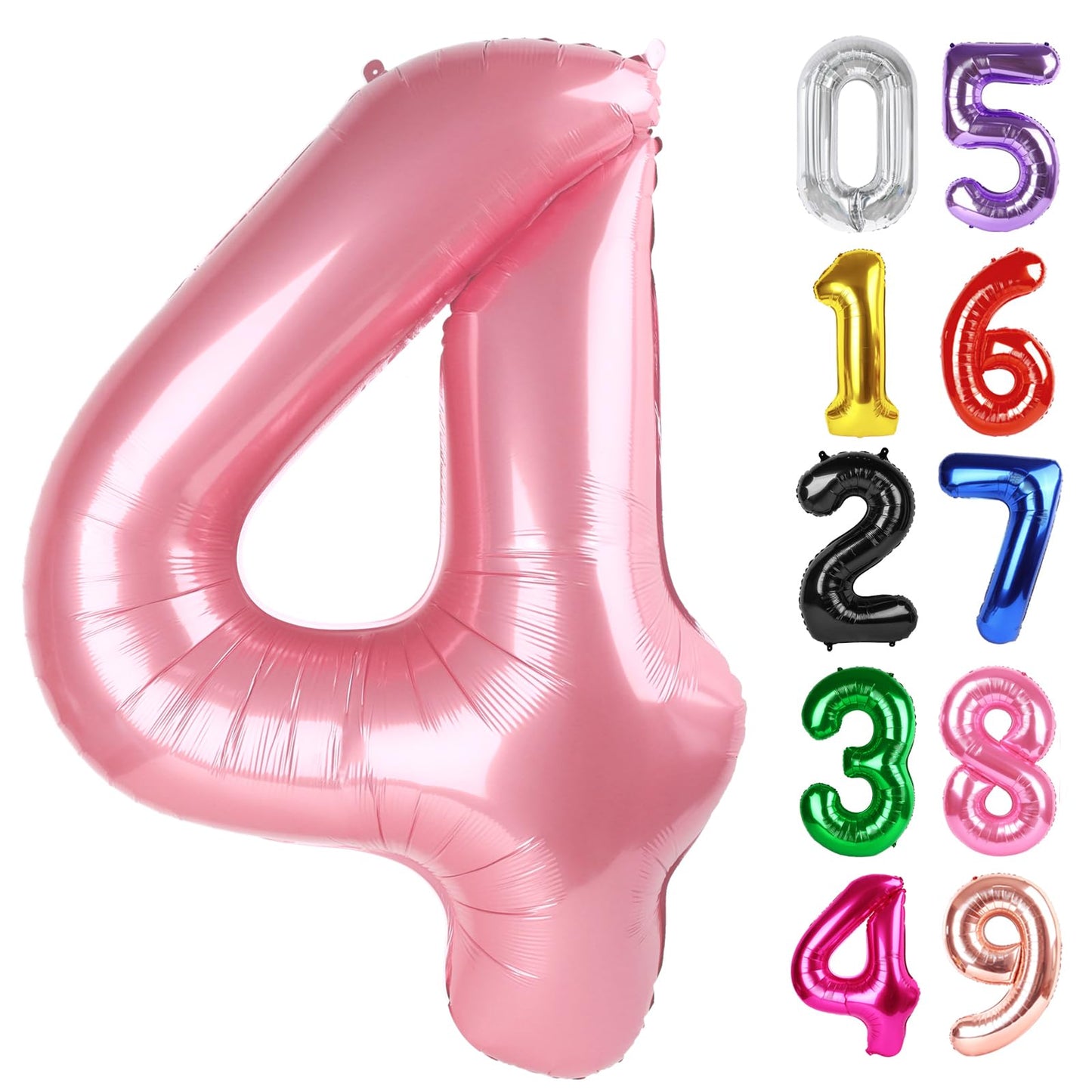 IWERP Pearlescent Pink Number 4 Balloon – 40-Inch Giant Balloon for 4th Birthday Parties
