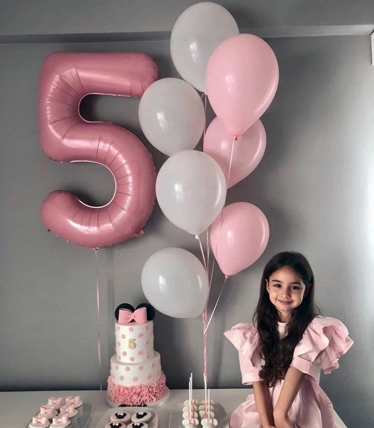 IWERP Pearlescent Pink Number 4 Balloon – 40-Inch Giant Balloon for 4th Birthday Parties