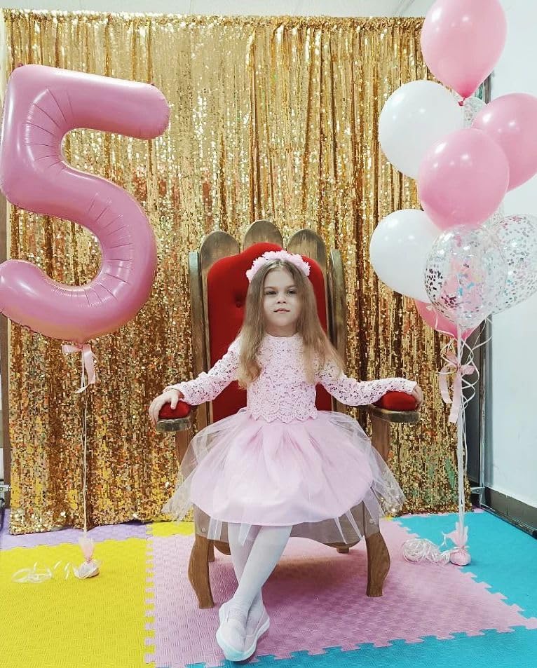 IWERP Pearlescent Pink Number 4 Balloon – 40-Inch Giant Balloon for 4th Birthday Parties