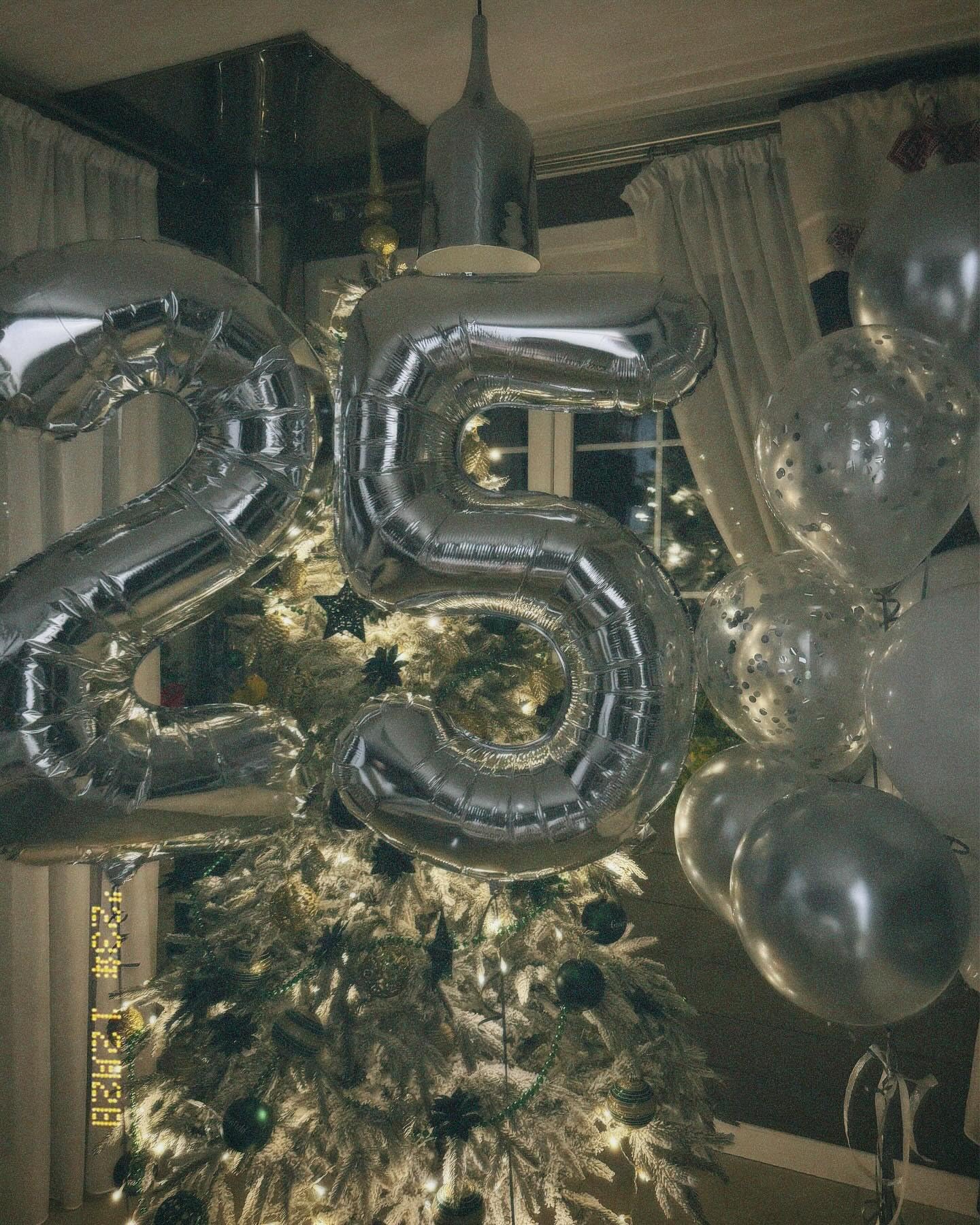 IWERP 25th Birthday Balloon - 40-Inch Silver Number 25 Decoration for Celebrations