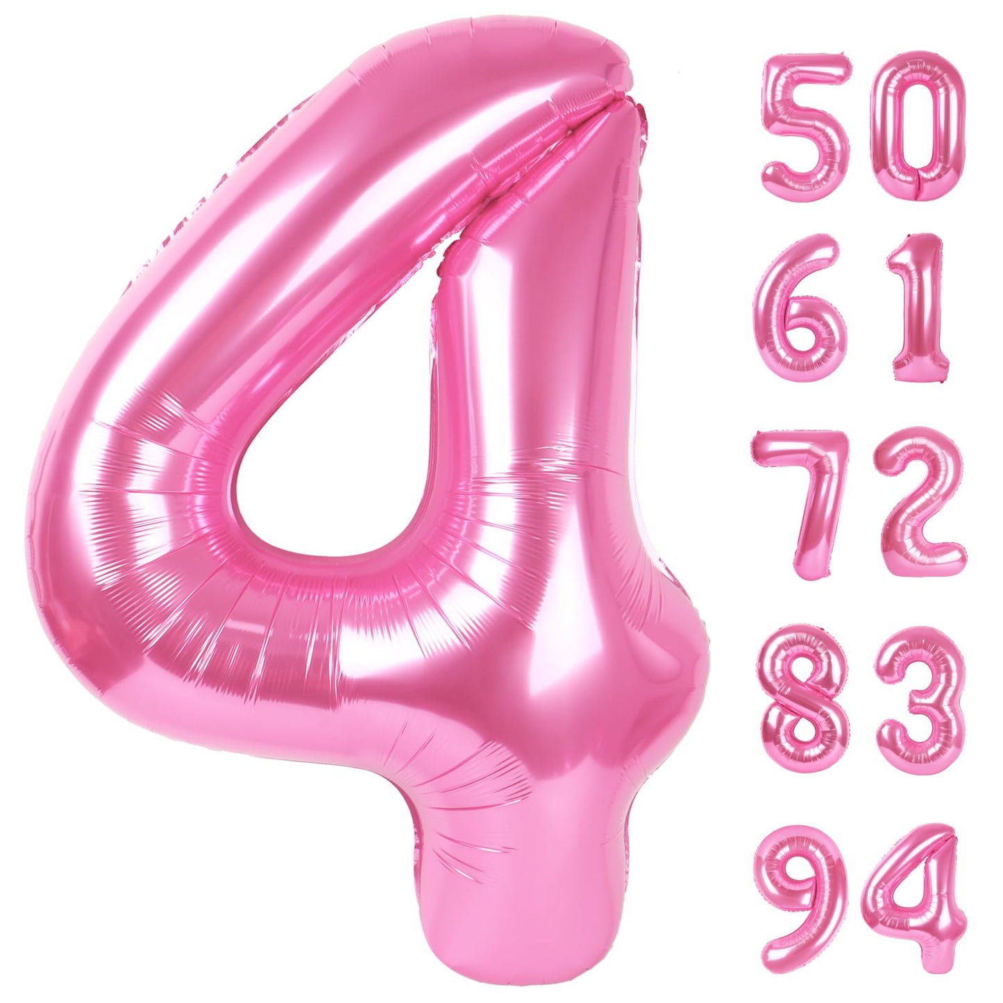 IWERP Pink 4 Balloon – 40 Inch Foil Number Balloon for 4th Birthday Party Decor