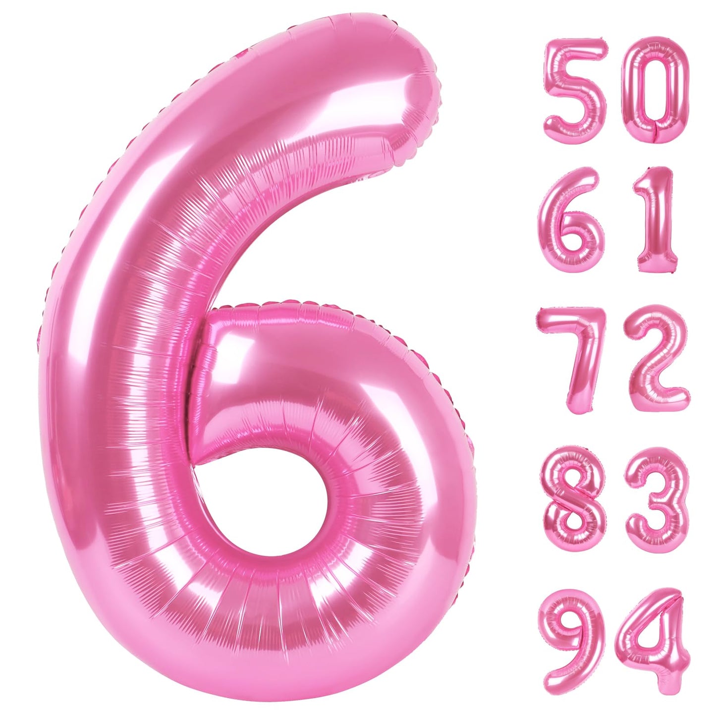IWERP Pink 40-Inch Number 6 Balloon for Birthday Parties