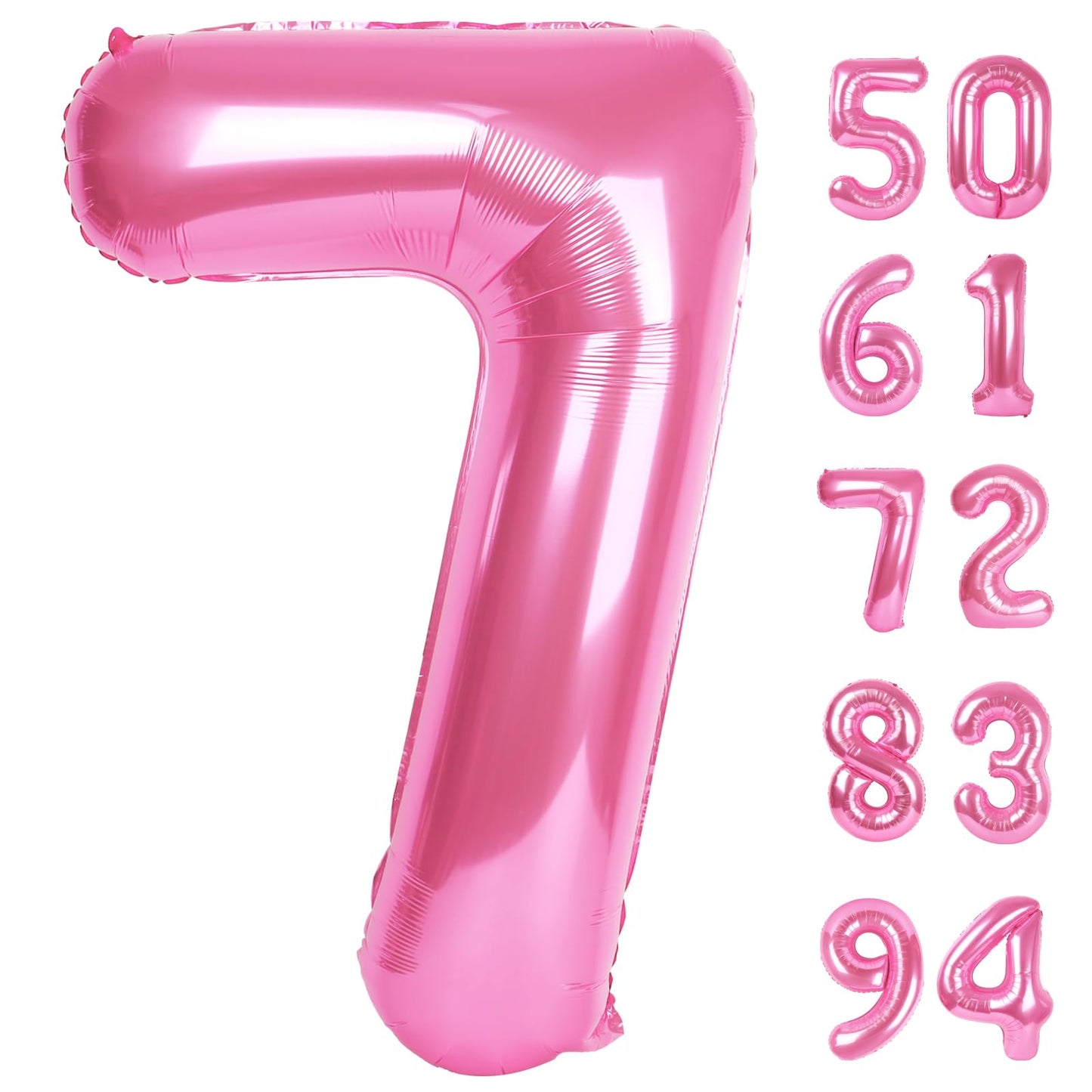 IWERP Pink 40 Inch 7 Balloon – 7th Birthday Foil Number Balloon