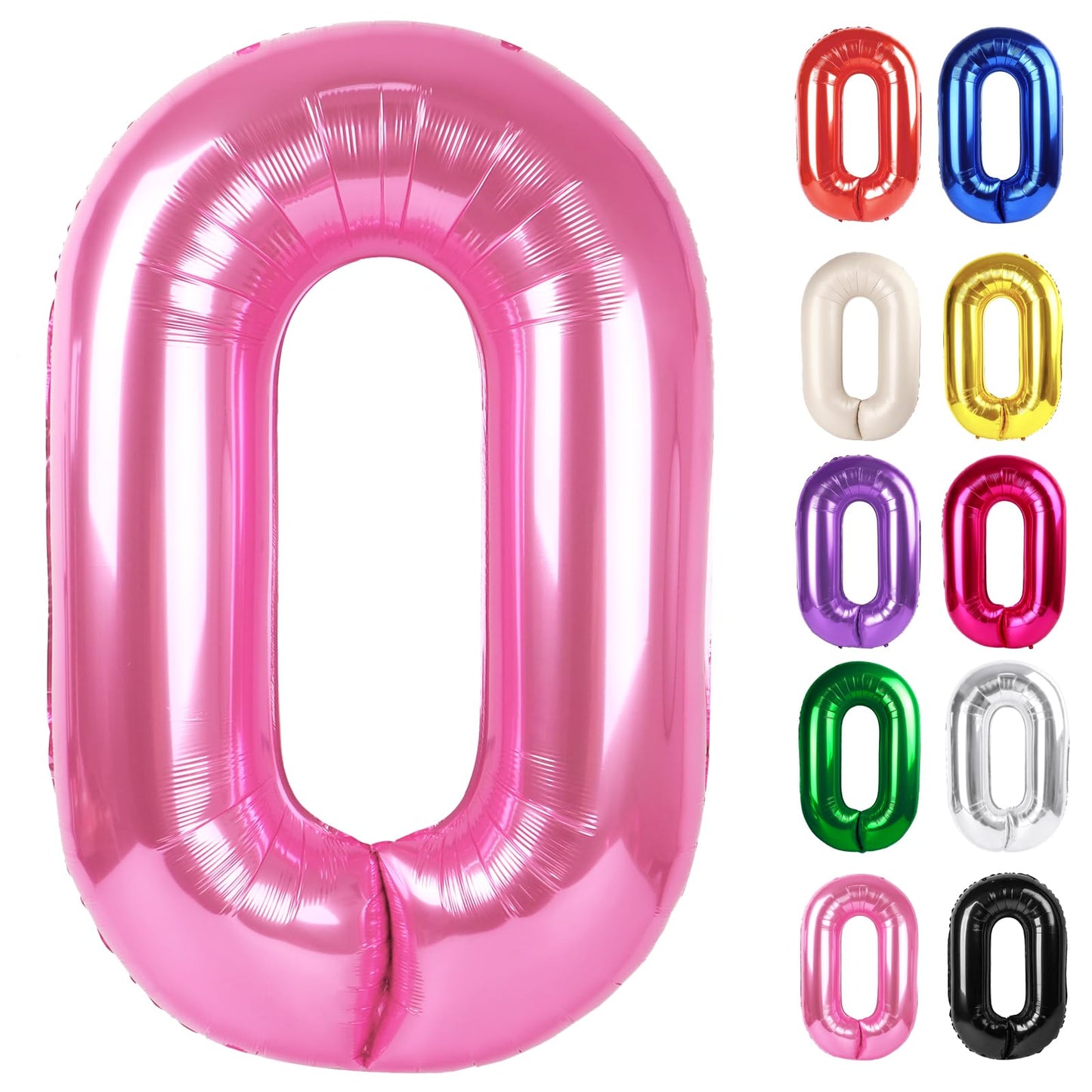 iWERP Pink Number 0 Balloon 40-Inch – Birthday Decor for 10th-50th Celebrations