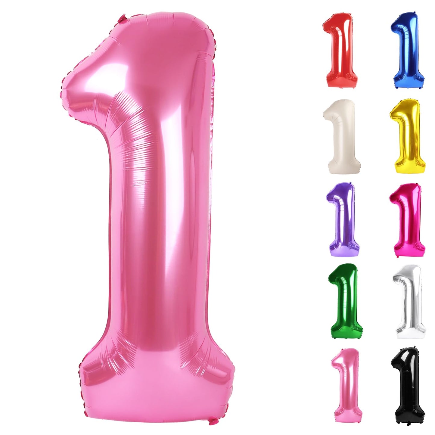 IWERP Pink Number 1 Balloon — 40-Inch First Birthday Decorations