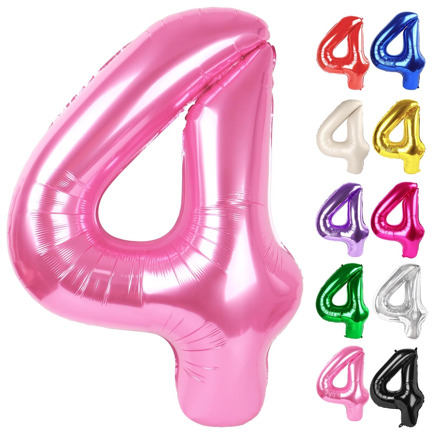 IWERP Pink Number 4 Balloon 40 Inch – 4th Birthday Party Decor
