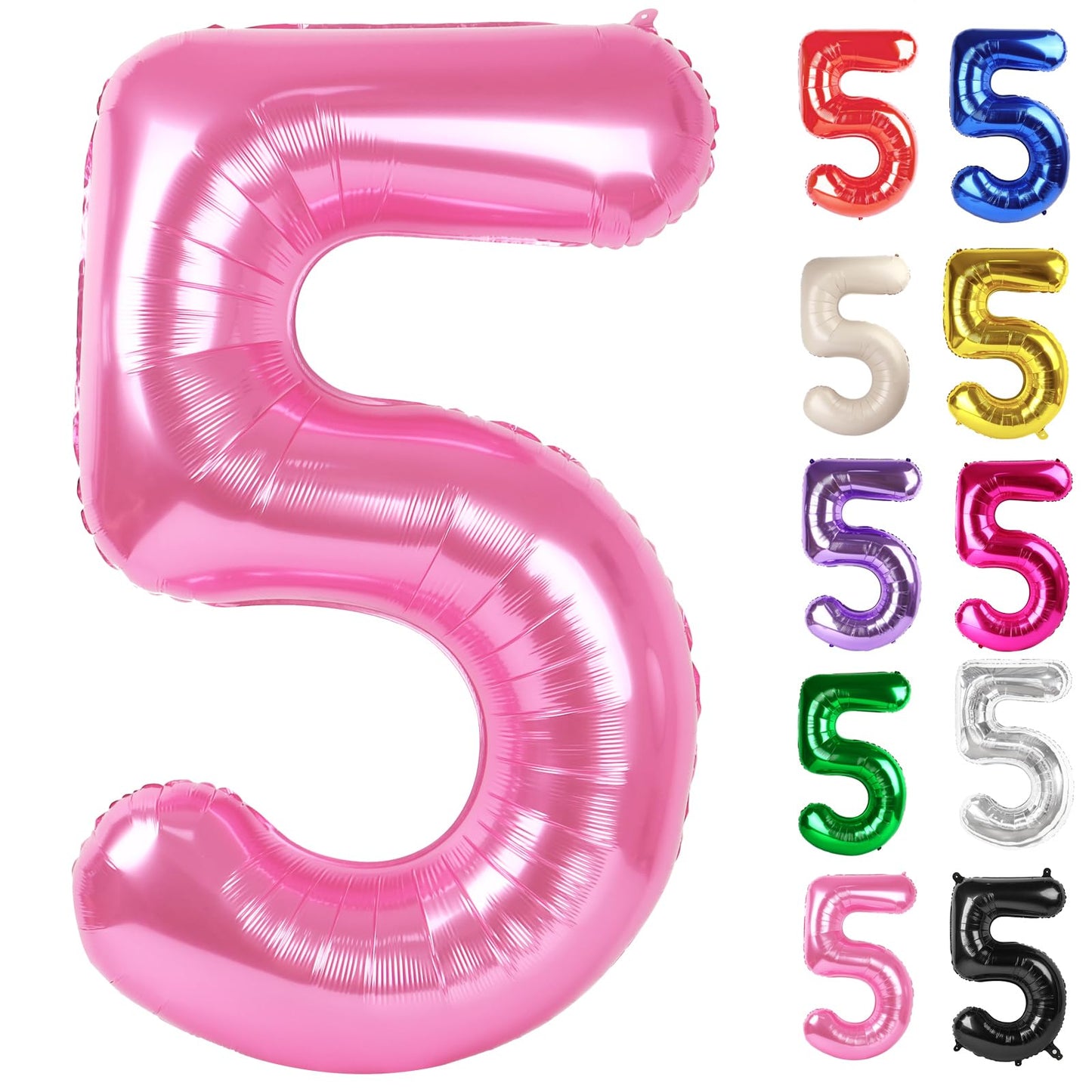 IWERP Pink Number 5 Balloon 40 Inch – 5th Birthday Decorations