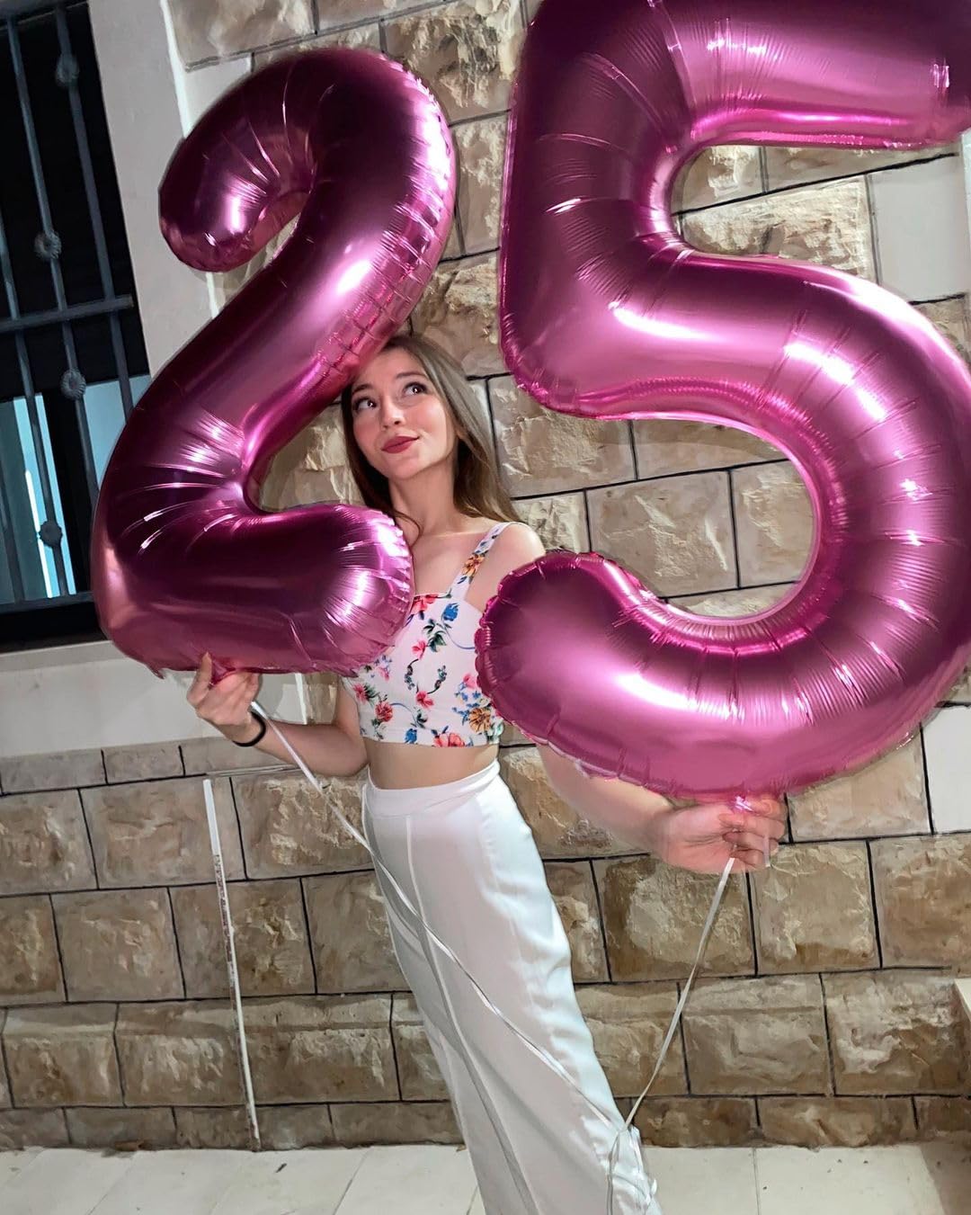 IWERP Pink Number 6 Balloon 40 Inch — 6th Birthday Decorations & Pink Party Supplies