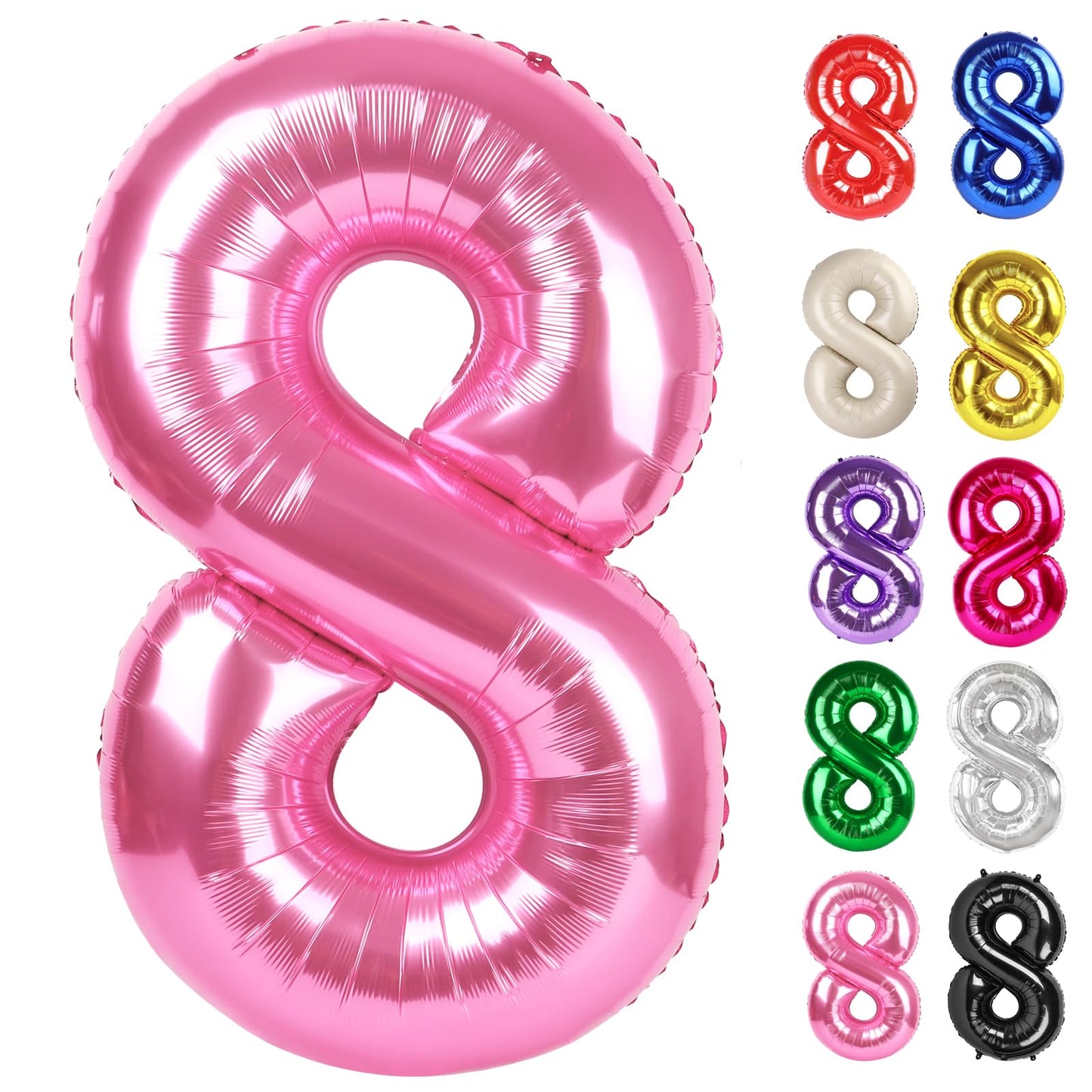 IWERP Pink Number 8 Balloon 40-Inch – 8th Birthday Decorations