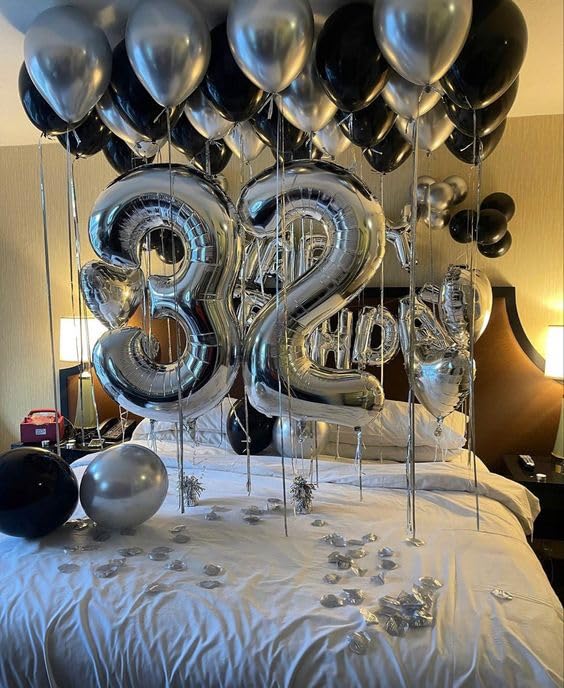 IWERP Silver Number 3 Balloon – 40-Inch, 3rd Birthday Party Decor