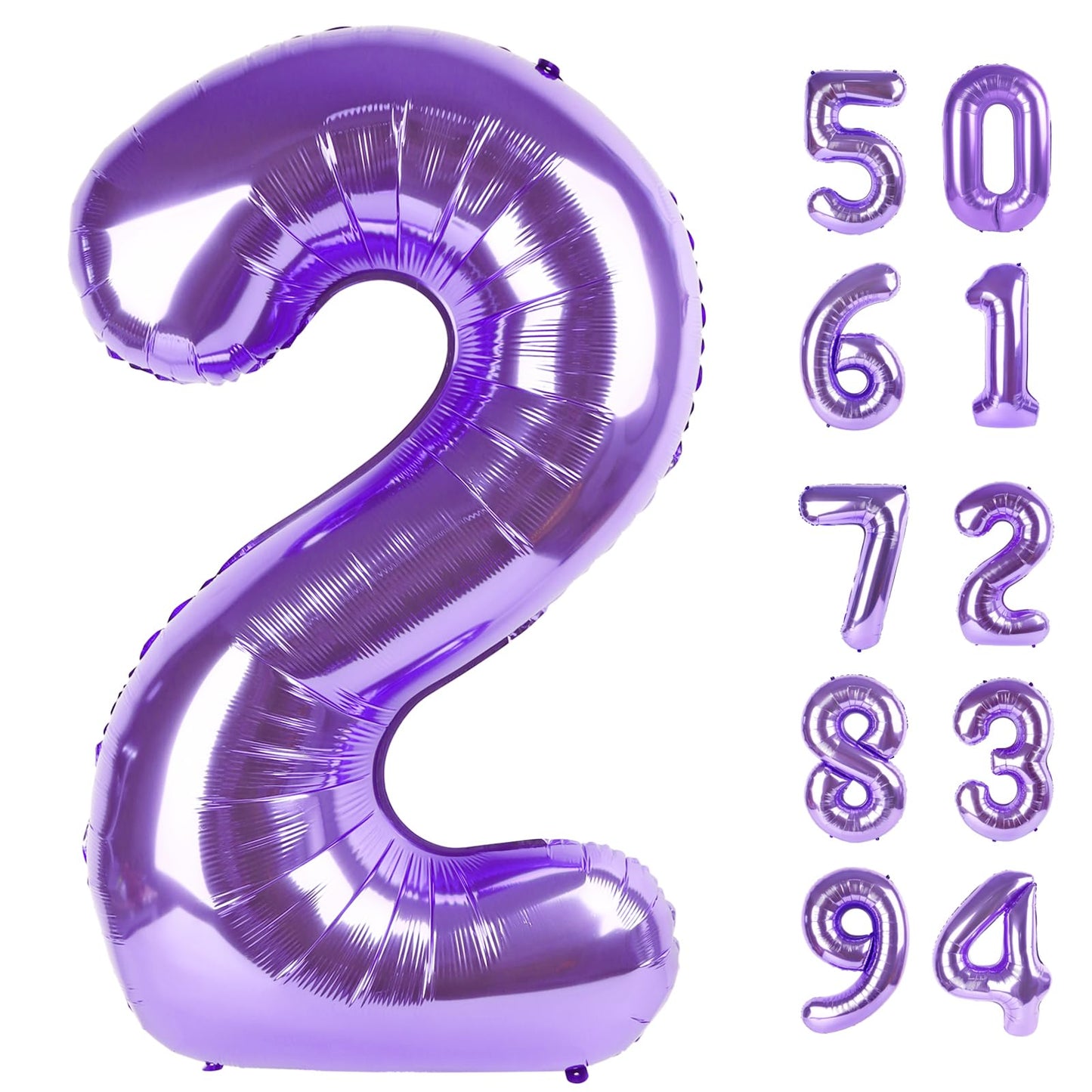 IWERP Purple 2 Balloon – 40-Inch Number Balloon for 2nd Birthday Celebrations