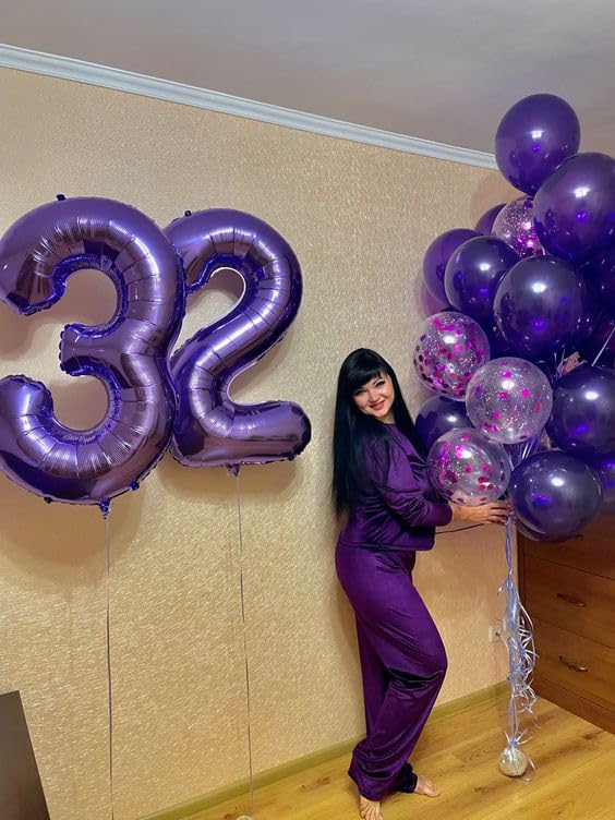 IWERP Purple Number 3 Balloon – 40 Inch Third Birthday Decor for Boys & Girls