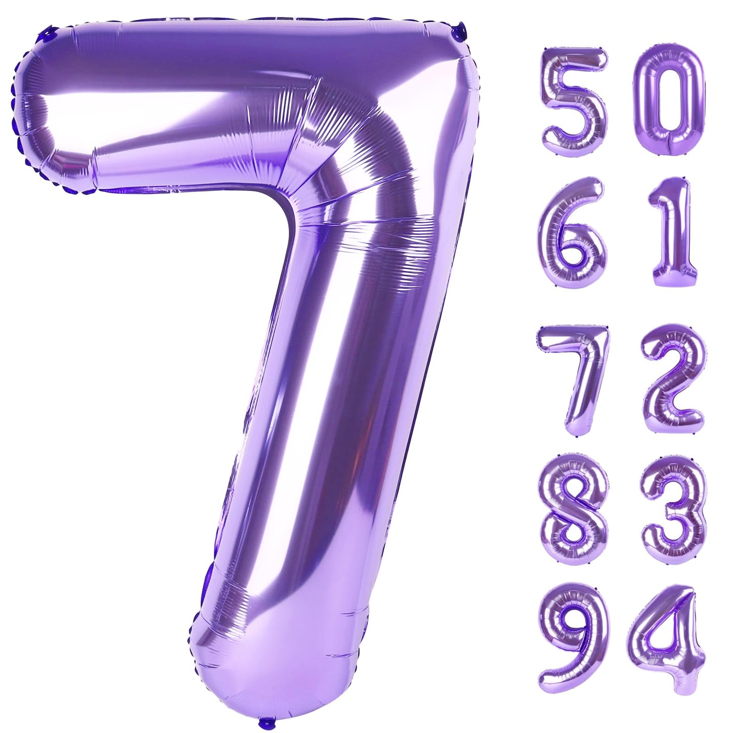 IWERP Purple 7 Balloon – 40 Inch Number Balloon for Birthday Decor