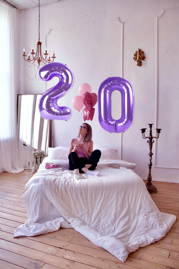 IWERP Purple 5 Balloon – 40 Inch Number Balloon for 5th Birthday Party