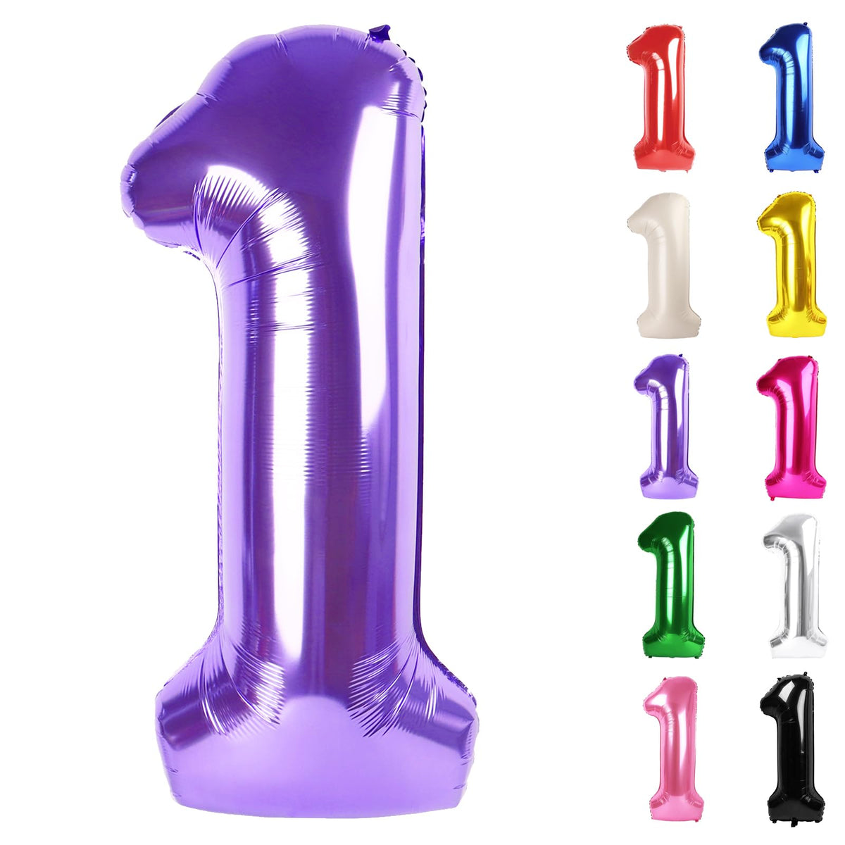 IWERP Purple Number 1 Balloon – 40-Inch First Birthday Decoration for Girls & Boys