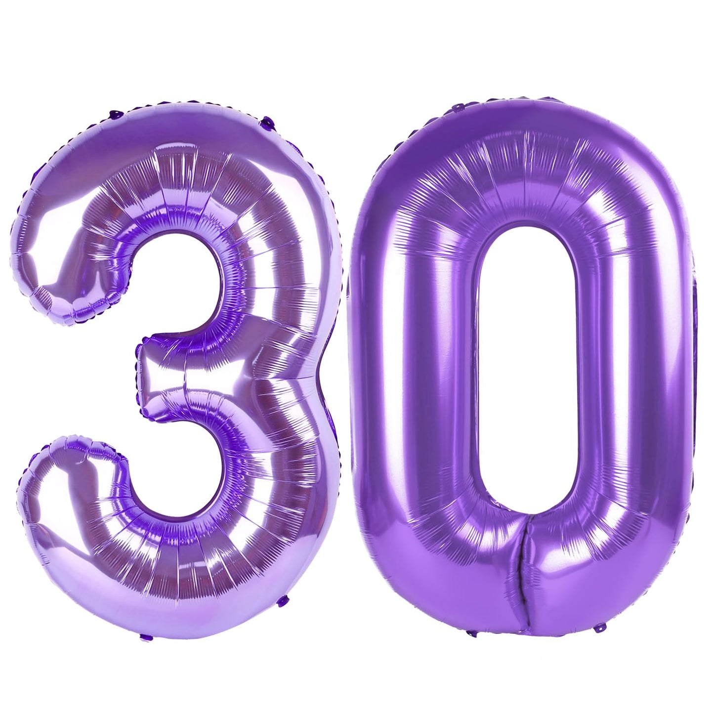 IWERP Purple Number 30 Balloon – 40-Inch Foil 30th Birthday Decorations