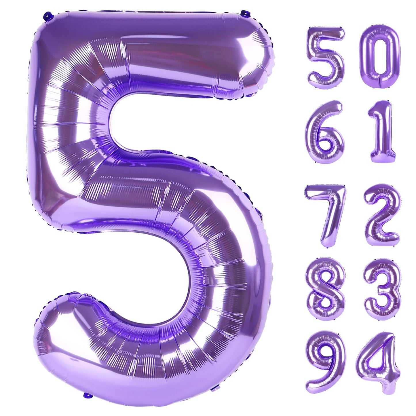 IWERP Purple 5 Balloon – 40 Inch Number Balloon for 5th Birthday Party