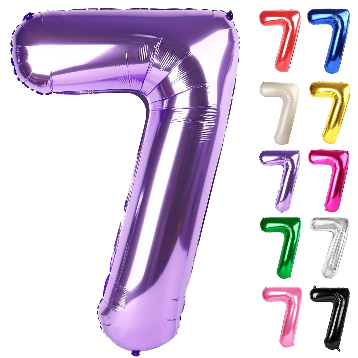 IWERP Purple Number 7 Balloon - 40-Inch | 7th Birthday Decorations