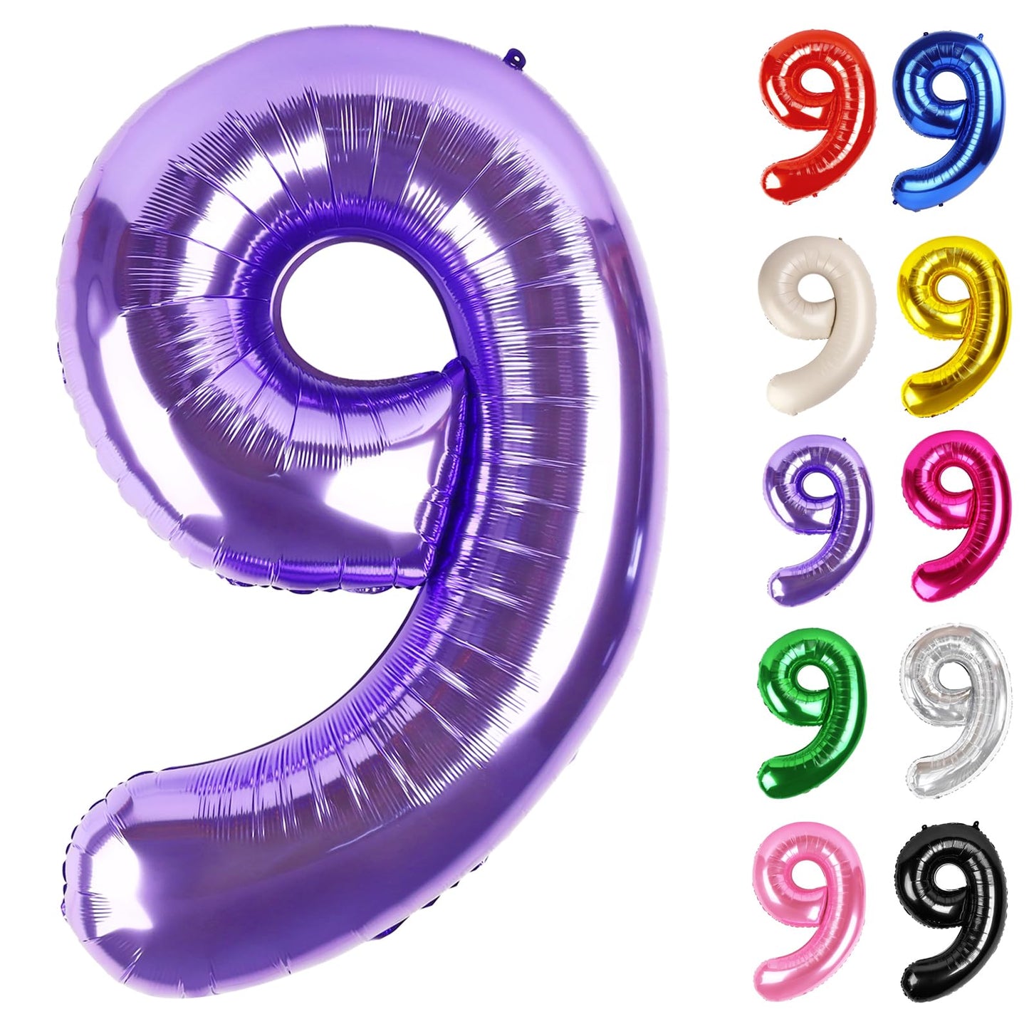 Purple Number 9 Balloon 40 Inch – 9th Birthday Decor | IWERP