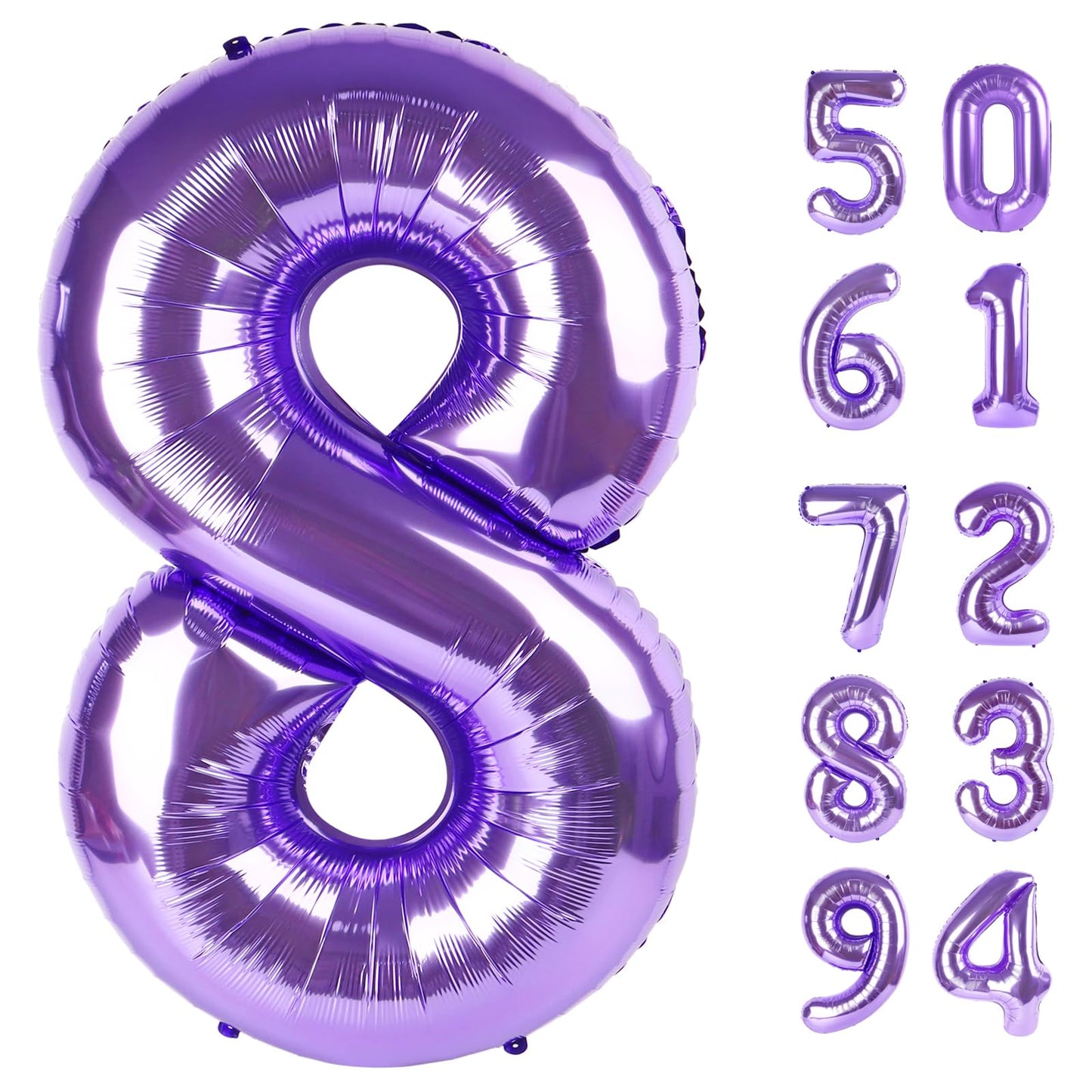 IWERP Purple 40 Inch Number Balloon – 8 for Birthday Parties