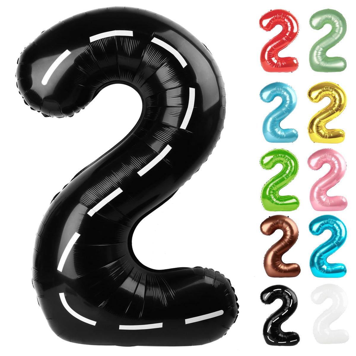 IWERP Race Car Number 2 Balloon 40 Inch – 2nd Birthday Decorations for Baby Girls & Boys