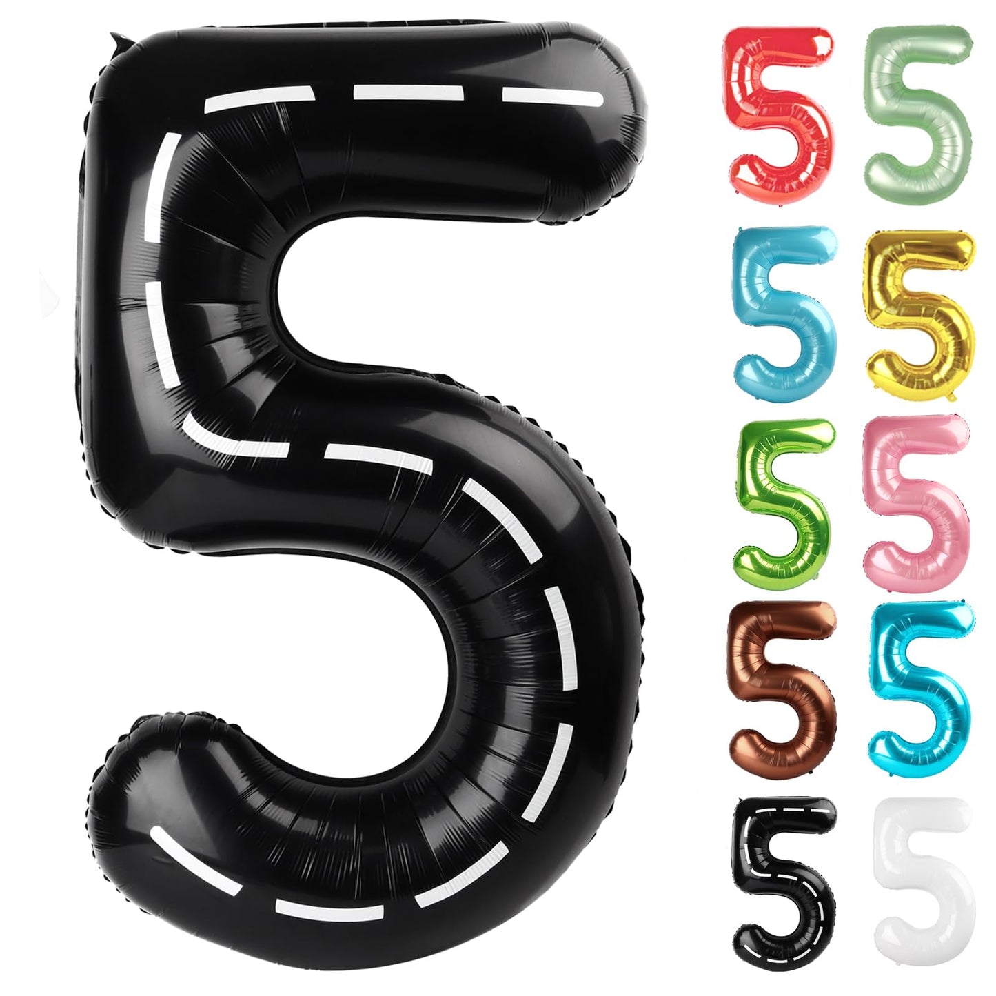 IWERP Race Car Number 5 Balloon – 40-Inch 5th Birthday Decor