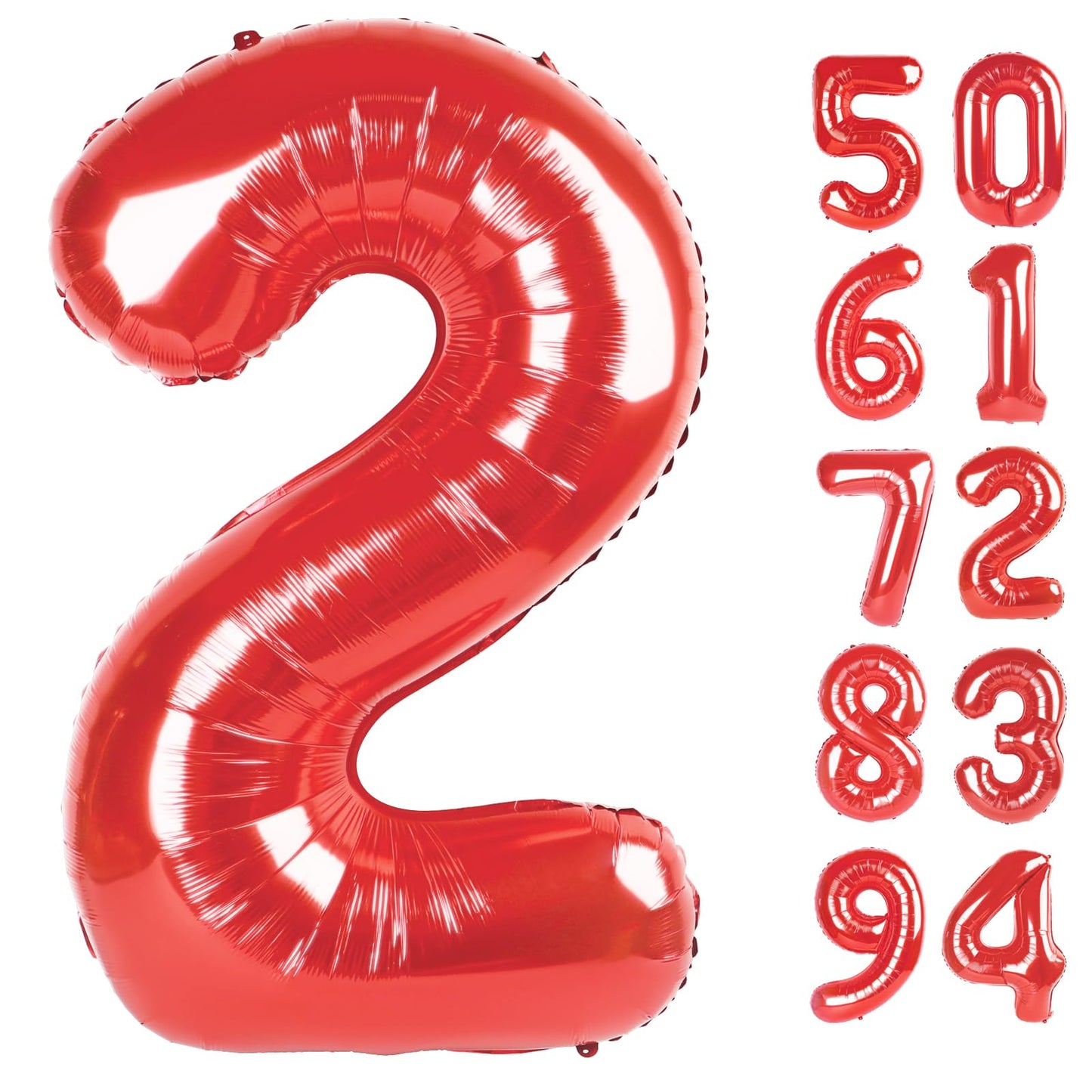 IWERP Red 2 Balloon – 40 Inch Number Balloon for Birthday Party Decorations
