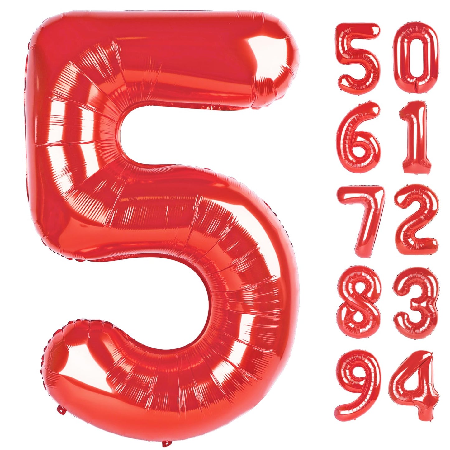 IWERP Red 5 Balloon – 40 Inch Number Balloon for 5th Birthday Party Decor