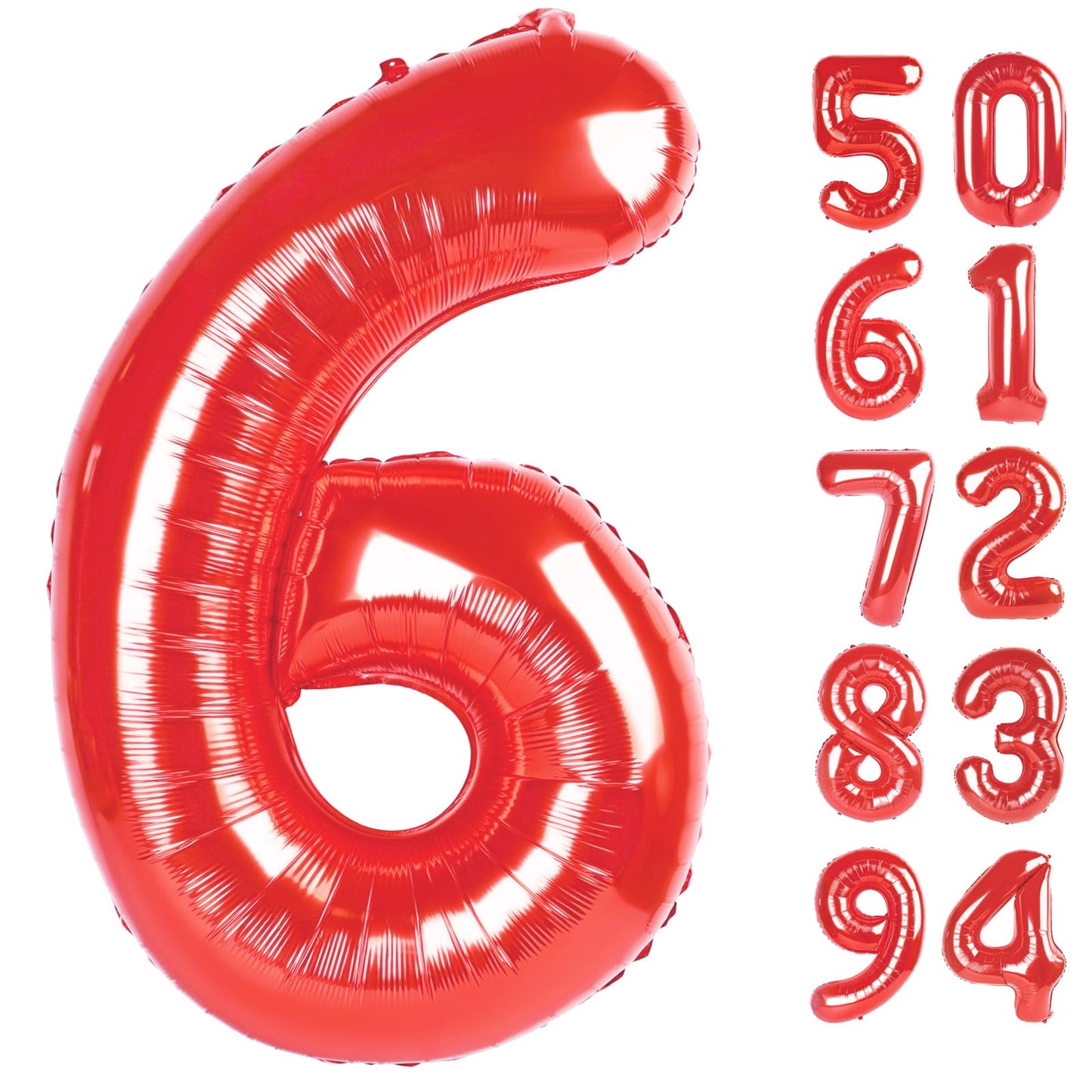 IWERP Red 6 Balloon – 40 Inch Number Balloon for Birthday Party