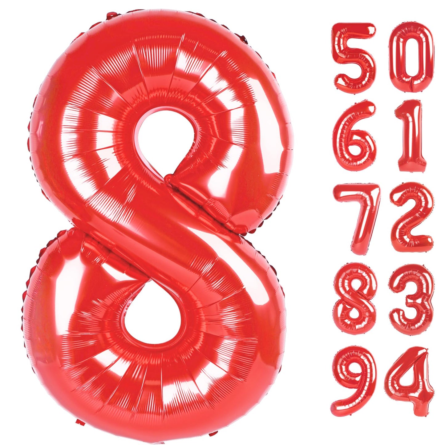 IWERP Red 8 Balloon - 40-Inch Number Balloon for Birthday Parties