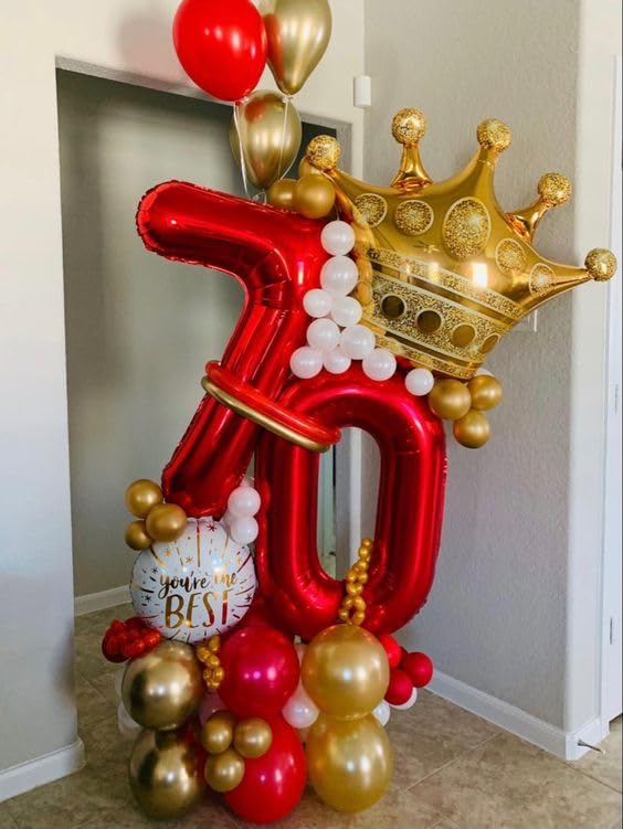 IWERP Red Number 15 Balloon – 40 Inch Foil Birthday Balloon for 15th Birthday Party Decor