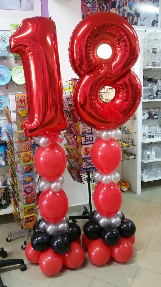 IWERP Red Number 19 Balloon – 40 Inch 19th Birthday Decor