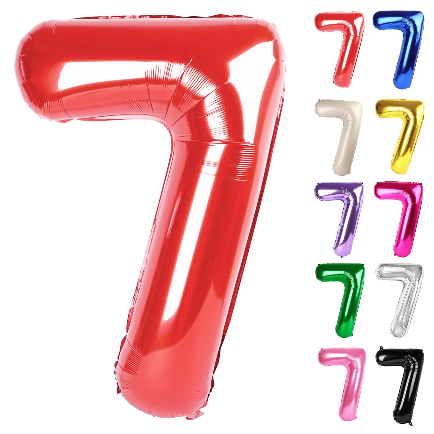 IWERP Red Number 7 Balloon 40-Inch – 7th Birthday Decorations & Red Party Supplies