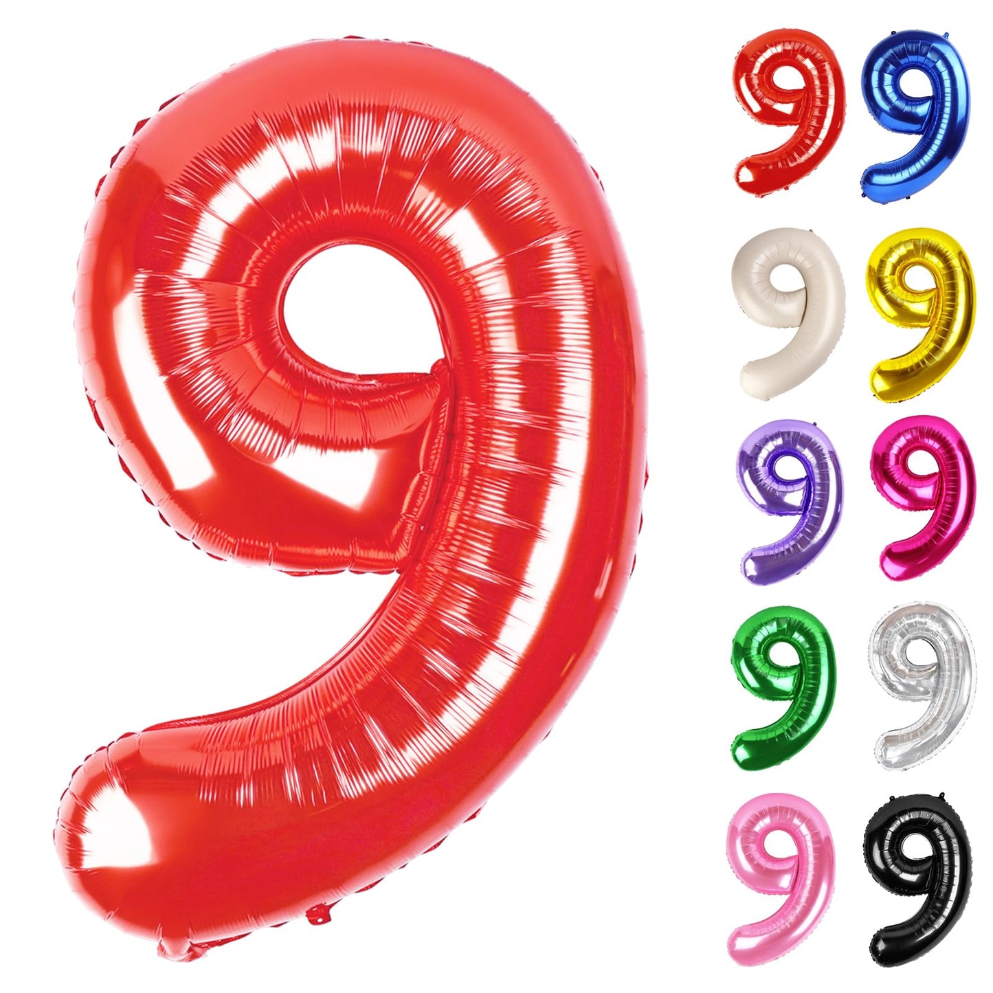 IWERP Red Number 9 Balloon 40 Inch – 9th Birthday Decorations & Red Party Supplies