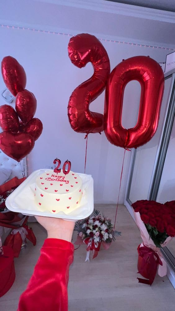 IWERP Red Number 9 Balloon 40 Inch – 9th Birthday Decorations & Red Party Supplies