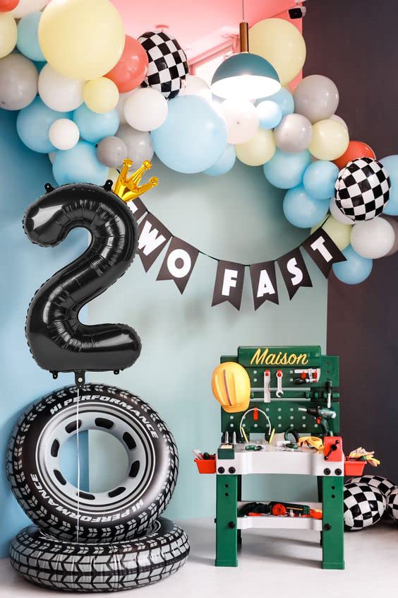 IWERP Black 7 Balloon – 40 Inch Giant Number Balloon for Birthday Parties