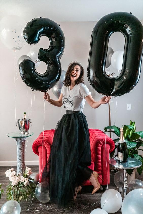 IWERP 40-Inch Black Number Balloon 9 – Giant Birthday Decorations