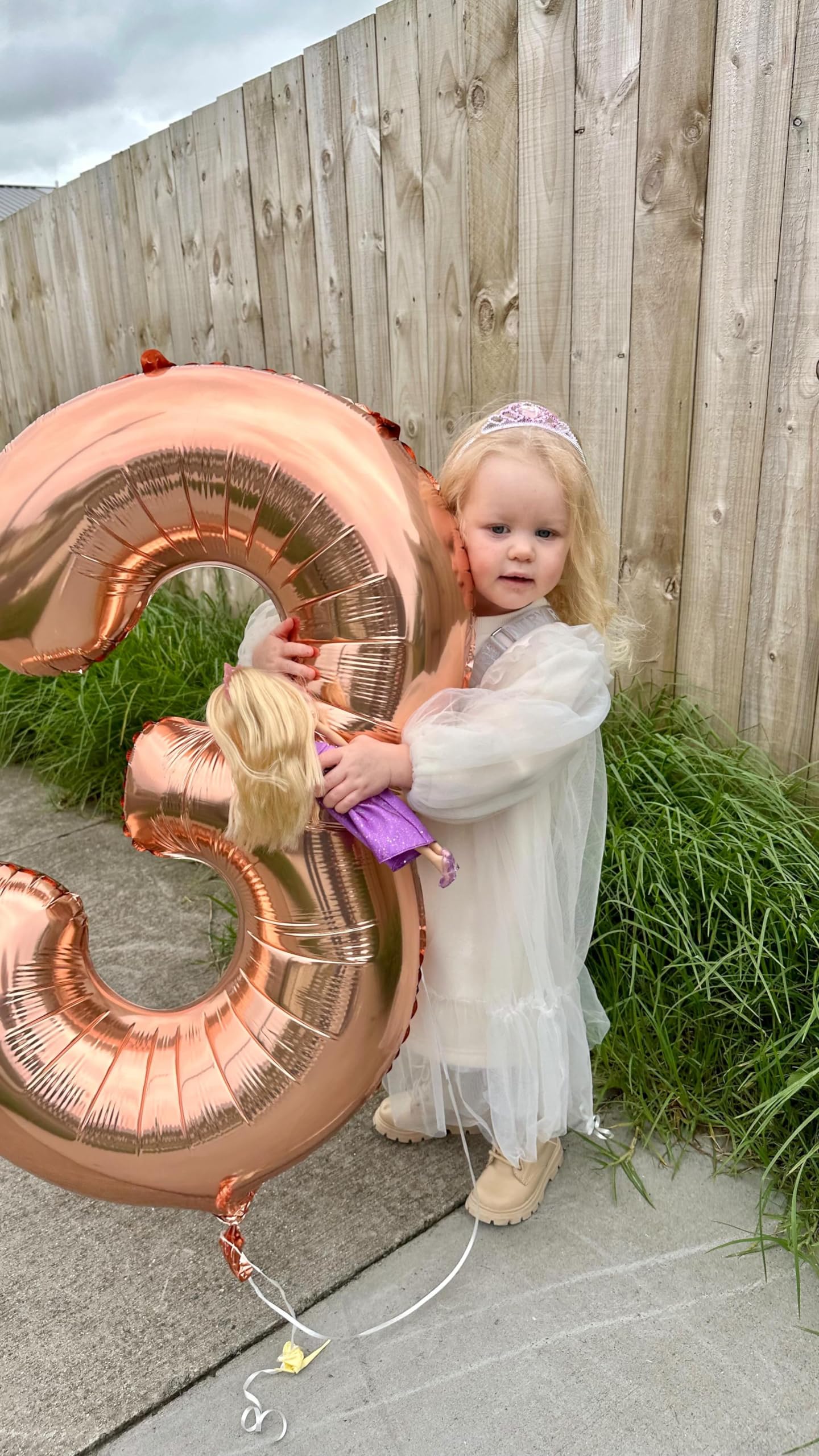 IWERP Rose Gold 3 Balloon - 40-Inch Number Balloon for 3rd Birthday Party Decor