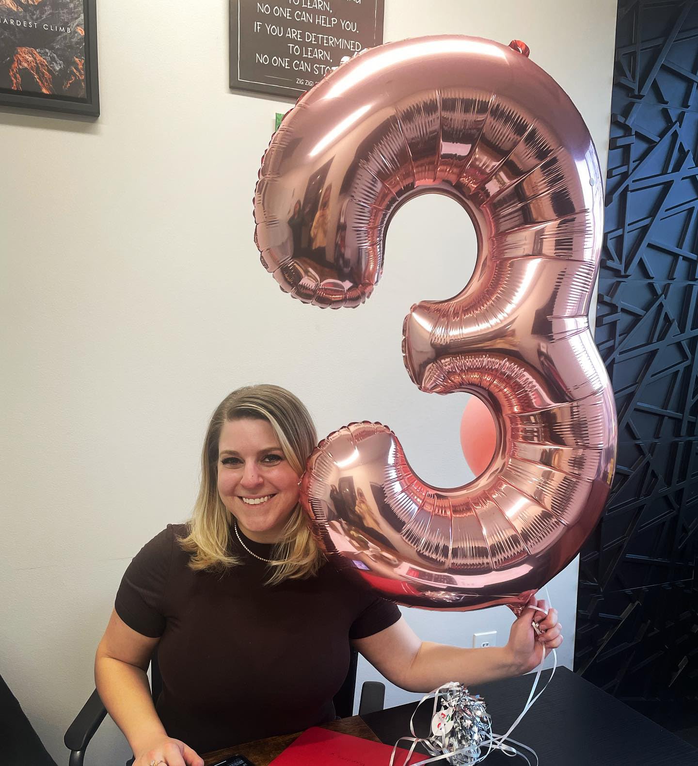 IWERP Rose Gold 3 Balloon - 40-Inch Number Balloon for 3rd Birthday Party Decor