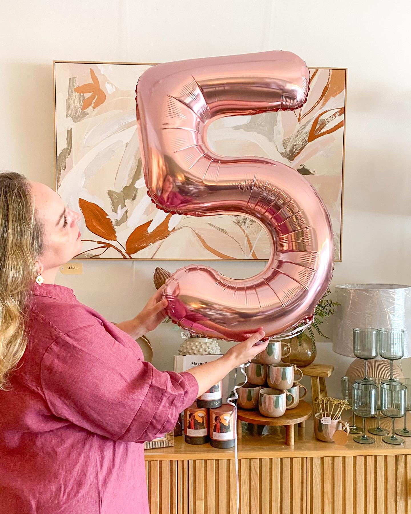 IWERP 50th Birthday Balloon — Rose Gold 40-Inch Number Balloon for Men & Women, 50th Anniversary Decorations